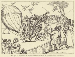 Experience de Degen au Champ de Mars, le 5 octobre 1815 by French School